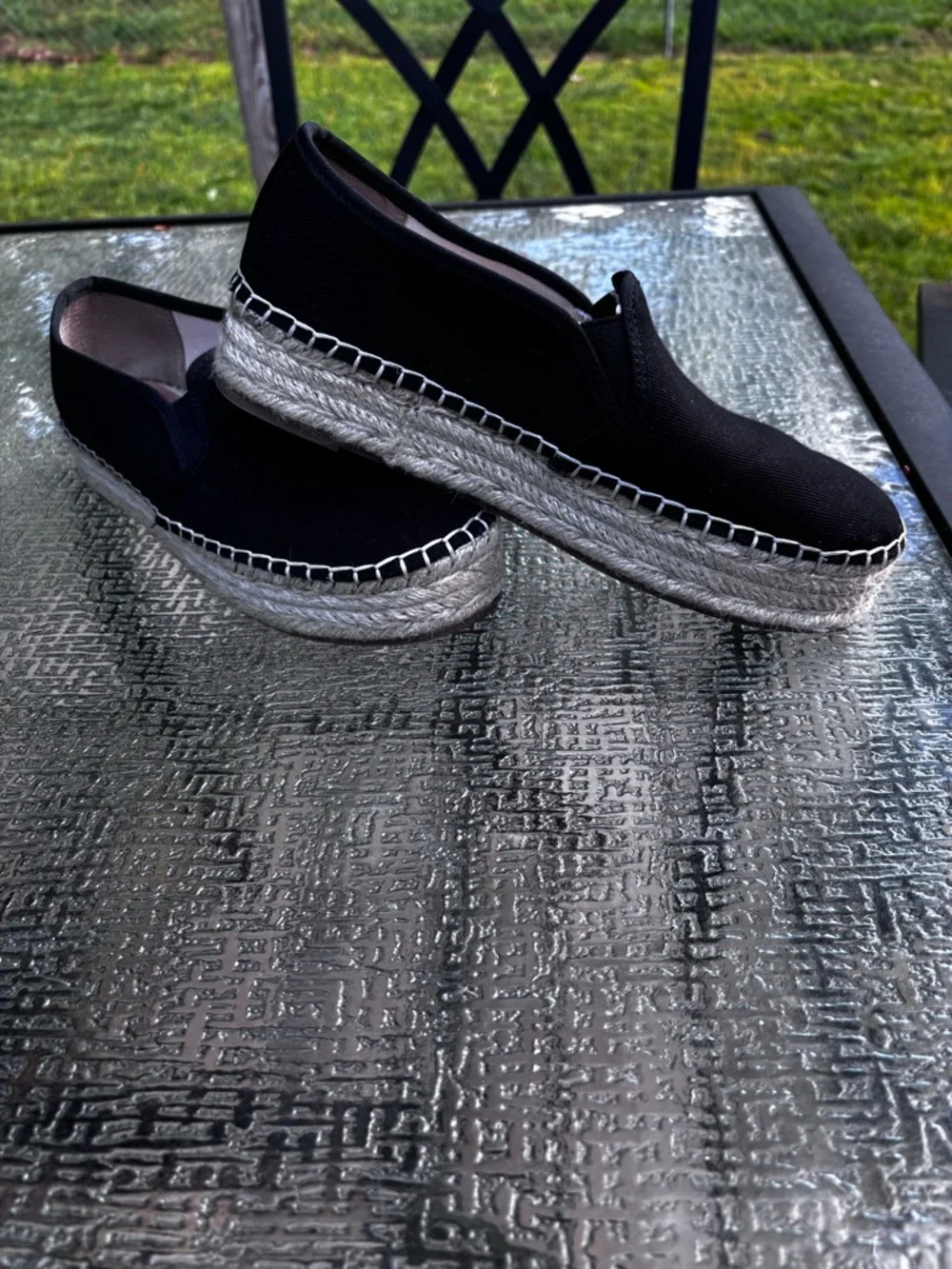 Women’s circus by Sam Edelman black espadrilles slip on platform shoes 8.5 - Picture 4 of 7